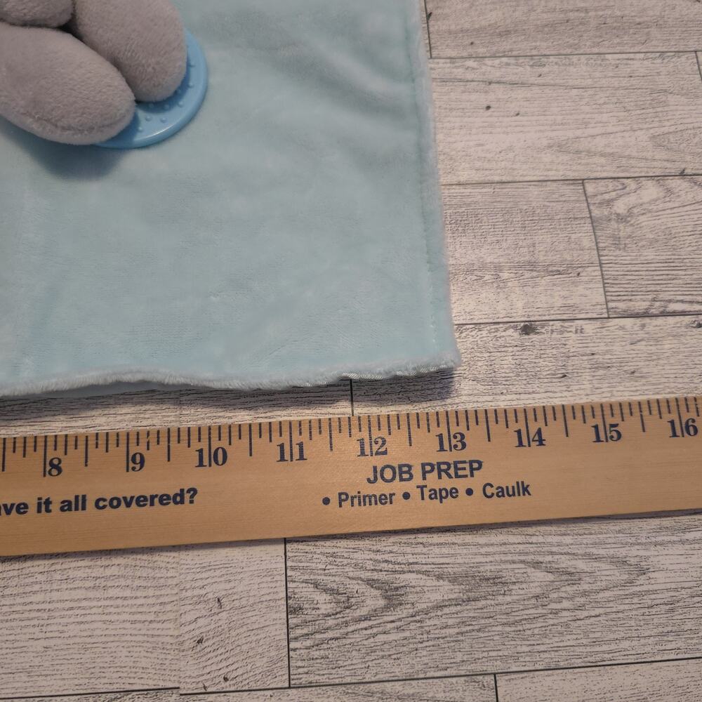 Forever Baby Gray Blue Elephant Lovey Security Blanket Crinkle Teether Satin - Picture 6 of 8